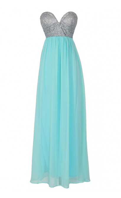 Mermaid For You Embellished Maxi Dress in Light Blue